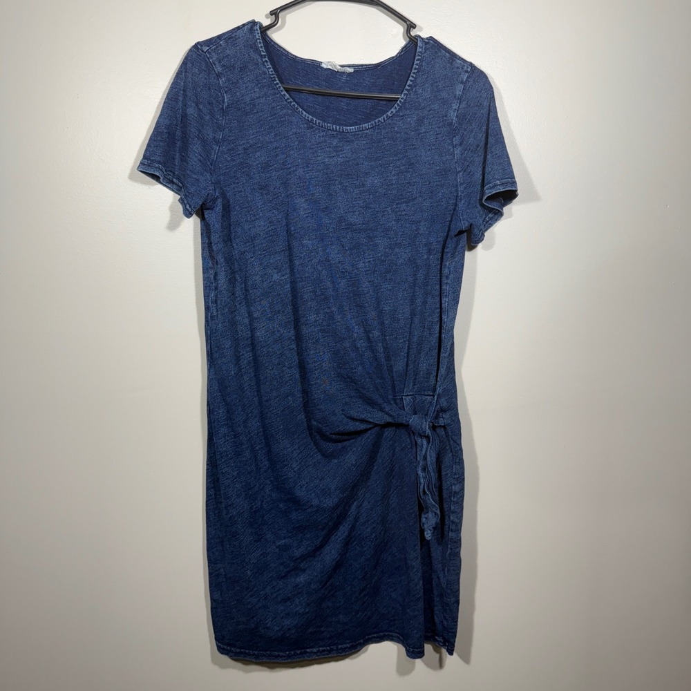 Jane and Delancey Women's Blue T Shirt‎ Dress Short Sleeve Tie Waist Casual sz M